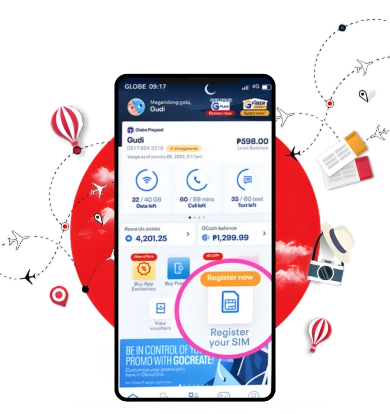 TM SIM Registration 3 Register via GlobeOne app